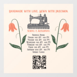 Vintage Nähmaschine Seamstress Fensteraufkleber