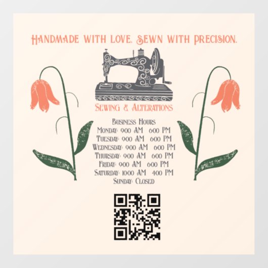 Vintage Nähmaschine Seamstress Fensteraufkleber (Blatt)