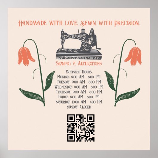 Vintage Nähmaschine Seamstress Poster (Vorne)