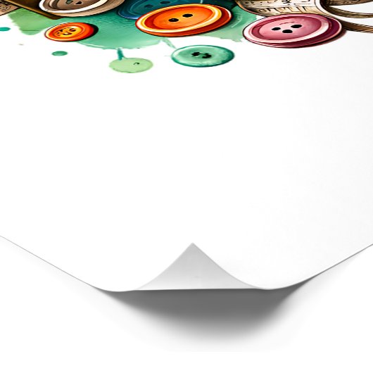 Vintage Nähmaschine Seamstress Poster (Ecke)