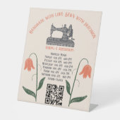 Vintage Nähmaschine Seamstress Sockelschild (Vorderseite)