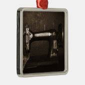 Vintage Nähmaschine Silbernes Ornament (Rechts)