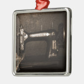 Vintage Nähmaschine Silbernes Ornament (Links)