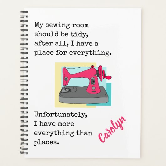 Vintage Nähmaschine, Spaß, Ihr Namensplaner Planer (Vorderseite)