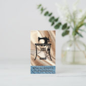 Vintage Nähmaschine | Stoffe Visitenkarte (Stehend Vorderseite)