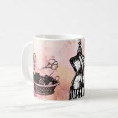 Vintage Nähmaschine-u. Begriffs-Kaffeetasse Kaffeetasse (Vorderseite Links)