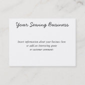 Vintage Nähmaschinegeschäftskarten Visitenkarte (Rückseite)