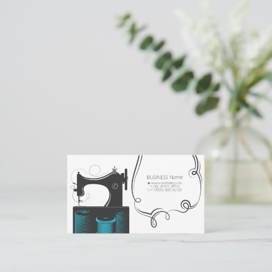 Vintage Nähmaschinenkarte Visitenkarte (Stehend Vorderseite)