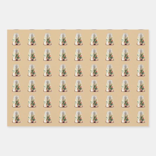 Vintage Nähstangen Geschenkpapier Set (Vorderseite 2)