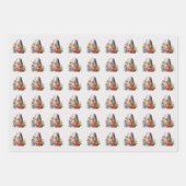 Vintage Nähstangen Geschenkpapier Set (Vorderseite)