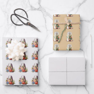 Vintage Nähstangen Geschenkpapier Set