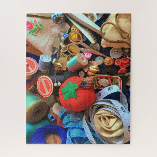 Vintage Nähstückchen & Bobs Jigsaw Puzzle (Vertikal)