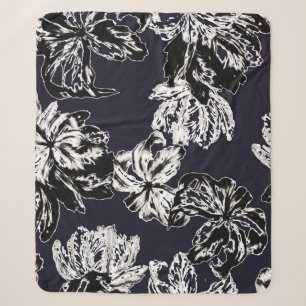 Vintage nahtlose Blume und Blumenmuster Sherpadecke