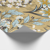 Vintage nahtlose Blumenmuster auf schwarzem Hinter Geschenkpapier (Ecke)