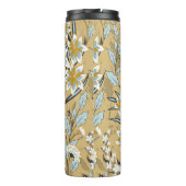 Vintage nahtlose Blumenmuster auf schwarzem Hinter Thermosbecher (Rückseite)