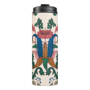 Vintage nahtlose Blumenmuster. Jugendstilflora Thermosbecher