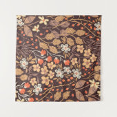 Vintage, nahtlose Blumenmuster mit Herbstblättern Wandteppich (Vorderseite (Horizontal))