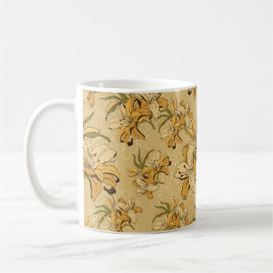 Vintage nahtlose Blumenmuster mit Retro-Blume Kaffeetasse