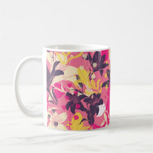 Vintage nahtlose Blumenmuster. Vorhangdesign. M Kaffeetasse