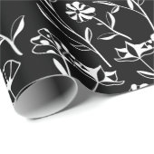 Vintage Nahtlose Kontur Blumenmuster. Hand Gezeich Geschenkpapier (Rolleneckpunkt)