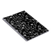 Vintage Nahtlose Kontur Blumenmuster. Hand Gezeich Notizblock (Rechte Seite)