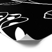 Vintage Nahtlose Kontur Blumenmuster. Hand Gezeich Poster (Ecke)