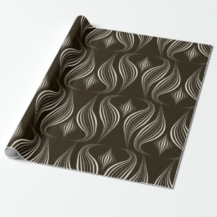 Vintage, nahtlose, monochrome Musterschmuck mit Geschenkpapier