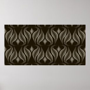 Vintage, nahtlose, monochrome Musterschmuck mit Poster