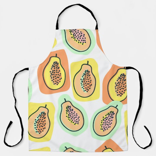 Vintage nahtlose Muster handgezeichnet Papayaobst. Schürze (Vorderseite)
