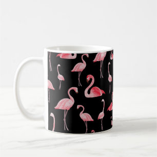 Vintage nahtlose Muster Niedliche Flamingos auf sc Kaffeetasse