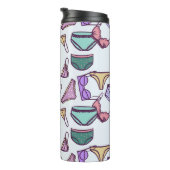 Vintage nahtlose Musterunterwäsche: BH und Panti Thermosbecher (Nach rechts gedreht)