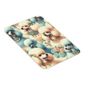 Vintage Nahtlose Poodle-Illustration Magnet (Rechte Seite)