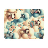 Vintage Nahtlose Poodle-Illustration Magnet (Horizontal)