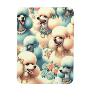 Vintage Nahtlose Poodle-Illustration Magnet
