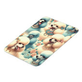 Vintage Nahtlose Poodle-Illustration Magnet (Linke Seite)