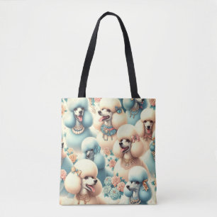 Vintage Nahtlose Poodle-Illustration Tasche