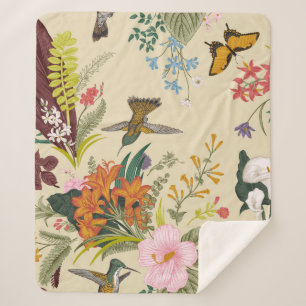 Vintage nahtlose Vintage Blumenmuster. Exotic fl Sherpadecke
