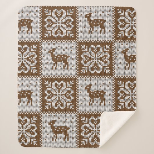 Vintage, nahtlose Ziermuster Sherpadecke (Vorderseite)