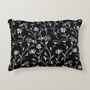 Vintage nahtloses Kontur-Blumenmuster. Handgezeich Dekokissen