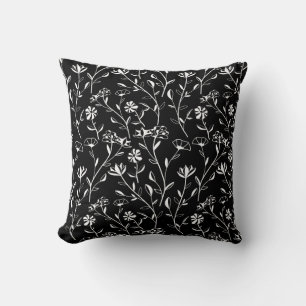 Vintage nahtloses Kontur-Blumenmuster. Handgezeich Kissen