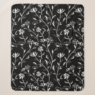 Vintage nahtloses Kontur-Blumenmuster. Handgezeich Sherpadecke