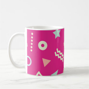 Vintage nahtloses Wiederholungsmuster mit Memphis  Kaffeetasse