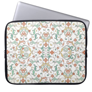 Vintage Nahtlosmuster mit Line-Art-Ornament. V Laptopschutzhülle