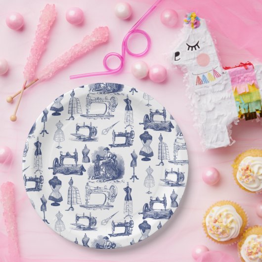 Vintage Nähtoile Pappteller (Party)