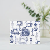 Vintage Nähtoile Postkarte (Stehend Vorderseite)