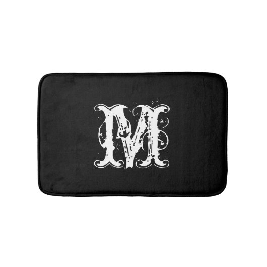 Vintage Namensanfangsbuchstabe-Monogramm-Badmatte Badematte (Vorderseite)