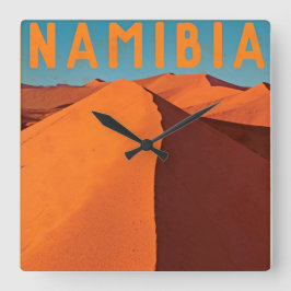 Vintage Namibia Quadratische Wanduhr