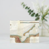 Vintage Nantucket Harbour Map Postkarte (Stehend Vorderseite)