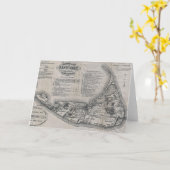 Vintage Nantucket Karte (Gelbe Blume)