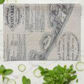 Vintage Nantucket Karte Geschirrtuch (Gefaltet)
